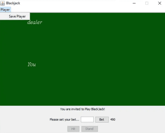 Screenshot of BlackJack project