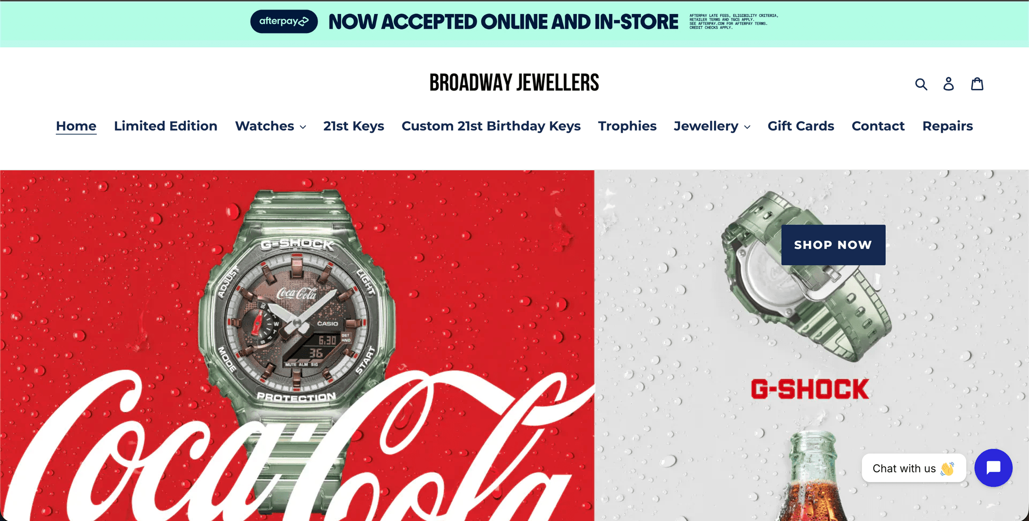 Screenshot of Broadway Jewellers NZ project