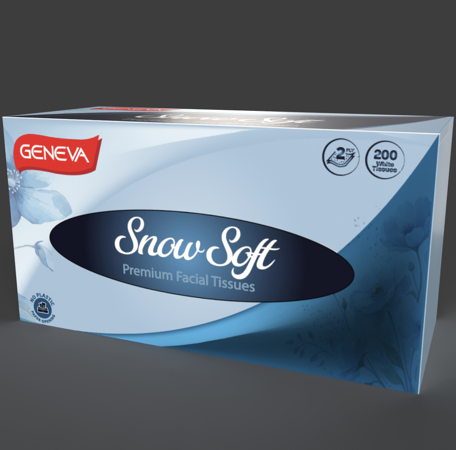 Snow Soft tissue box packaging design